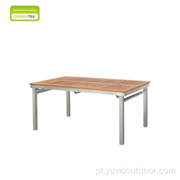 Mesa de jantar de painel de teca retrátil europeu